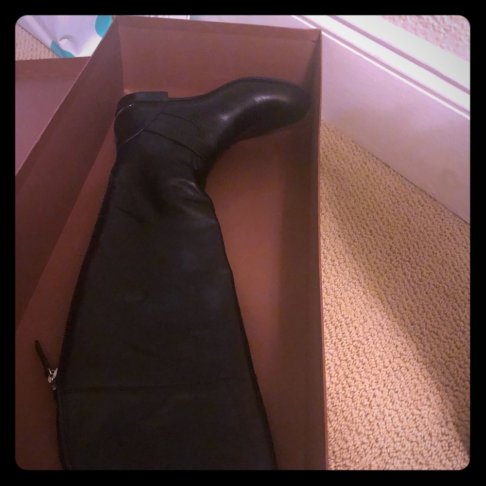 Coach over the knee black leather Madeleine boots